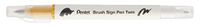 Pentel Penseel Sign Pen Twin Tip Goud Oker - Pack van 10