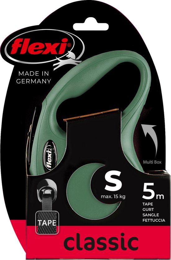 Flexi Classic Tape Olijfgroen S Hondenrollijn 5 meter