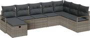 vidaXL Canapé 2 places polyrattan gris/gris foncé