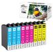 Epson 9 x T1306 cartouches d'imprimante, compatible avec Epson T1306, 3 x cyan, 3 x magenta, 3 x jaune