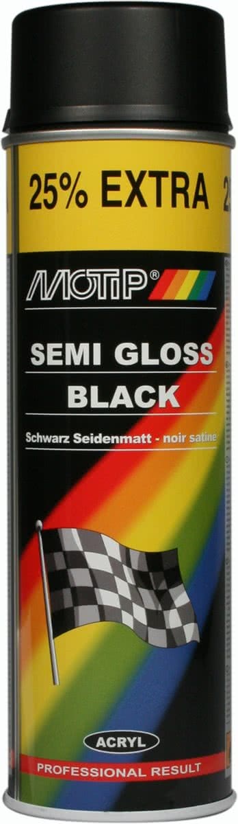 Motip Zijdeglans Acryllak Zwart - 500 ml