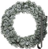 Esschert Design Bv Couronne de Noël 60 cm - vert - enneigé