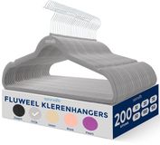 SereneLife Kleerhangers, Fluwelen Hangers, Antislip Zware Duurzame Kledinghangers Set-200Stuks, Duurzaam met 360° Draaihaak