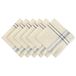 DII Franse Streep Tafelblad Collectie Boerderij Stijl Eettafel Linnen Servet Set, 20x20, Taupe/Blauw, 6 Stuk