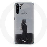 Maniacase Hoesje voor Huawei P30 Game of Thrones Seizoen 8 Daenerys Targaryen vuur en bloed De IJzeren Troon Logo Grijs
