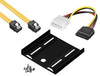 baytronic Inbouwset inbouwframe voor 2,5" harde schijven/SSD's op 3,5" adapter montageframe beugel rails incl. 50cm SATA kabel + 4pin Sata adapter