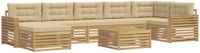 vidaXL Buiten bankenset 8 st Wit en Beige