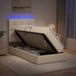 vidaXL LED Opbergbed met Matras Crèmekleurig 90 x 190 cm Stof