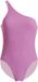 Wolford Badpak High Leg One Piece Mouwloos One-shoulder Effen Polyamide/Elastaan Orchidee XL