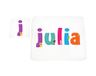 Little Helper Deken met Coaster Illustratieve Stijl Bont Meisjesnaam Julia