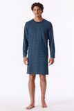 SCHIESSER Nachthemd Lang Heren deep blue Gestreept Katoen Maat 54
