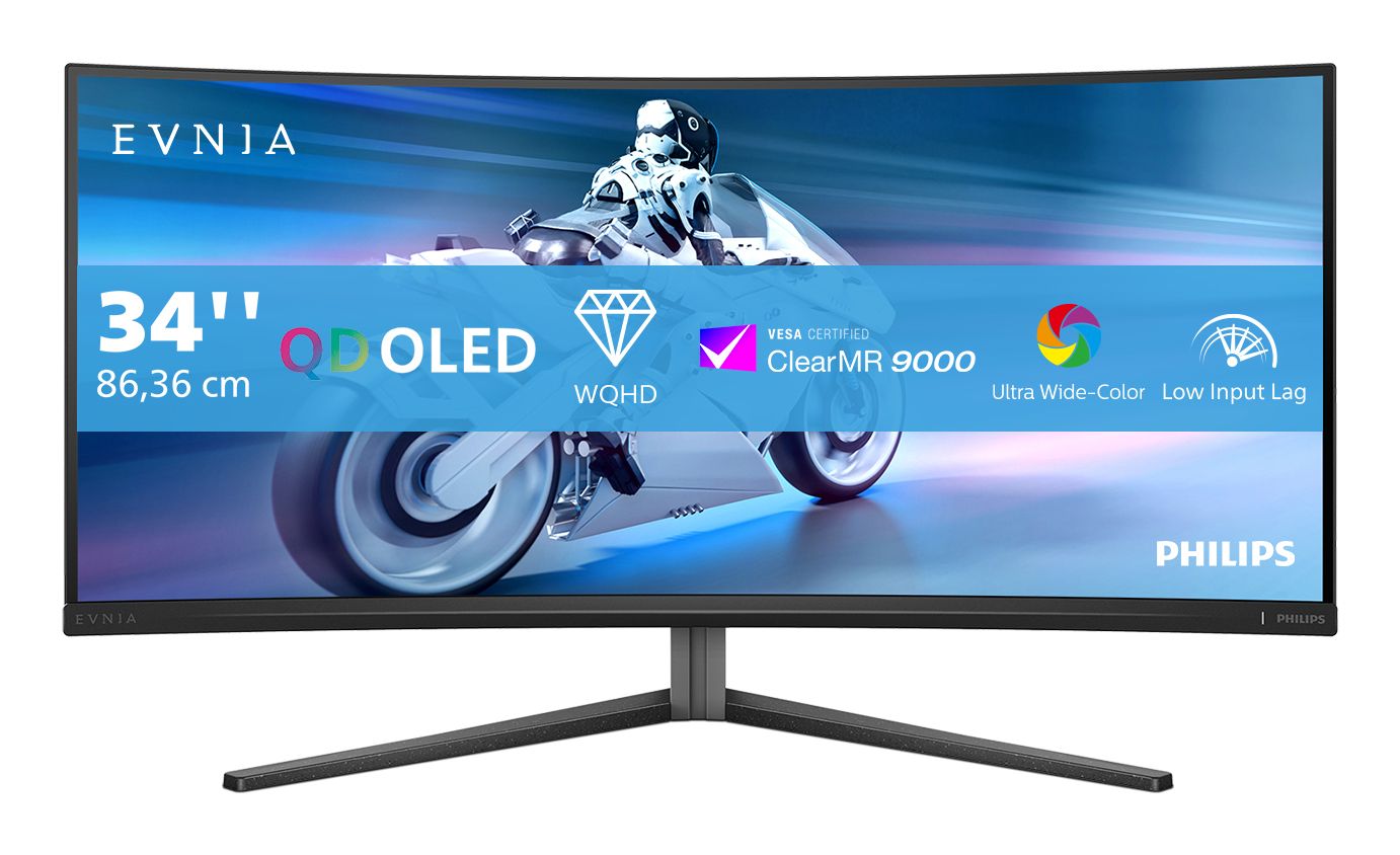 Philips Evnia 34M2C6500/00 34" QDOLED Gaming Monitor - 3440x1440, 175Hz, Curved