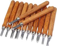 Merkloos / Sans marque 12-Delige Gutsen Set - Houtsnijwerk Gereedschap - Houtsnij Set Beginners - RVS Beitels - Inclusief Opbergbox - Houtbewerking