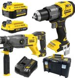 STANLEY FATMAX V20 18V Brushless Schroef-/klopboormachine + SDSplus Boorhamer in koffer (met 1 x 2.0Ah accu en 1 x 4.0Ah accu en lader) SFMCK216MDT-QW