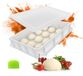 Merkloos Relaxdays Deegkrat Pizza met Deksel - Kunststof - Wit/Groen - 13x60x40 cm