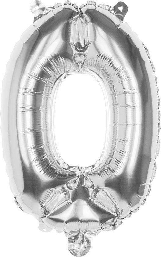 Boland - Folieballon '0' zilver (36 cm)