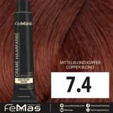 FemMas Haarverf 7.4 Middenblond Koper Crème 100ml