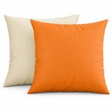 PETTI Artigiani Italiani - 1 paar kussenslopen 30 x 30 cm van microvezel, decoratief kussen voor slaapkamer, bank, set met 2 kussenslopen, dubbelzijdige kussensloop, oranje en crème