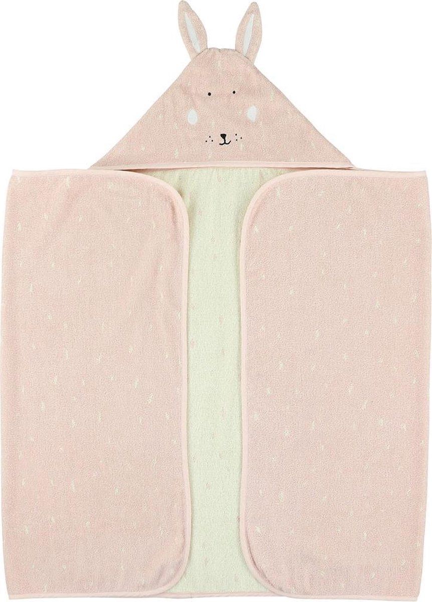 TRIXIE badcape Mrs. Rabbit 70 x 130 cm biologisch katoen roze