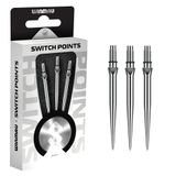 WINMAU - Schakelpunten - punt van koolstofstaal - Schroefdraad-snelwisselmechanisme - 1 set per verpakking - Glad zilvereffect 26mm - Professionele dartaccessoires