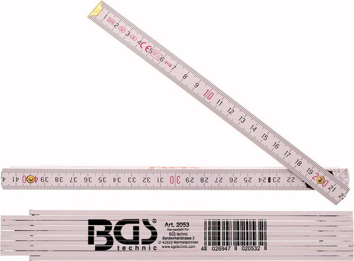 Bgs Houten duimstok 2 meter - 4026947020532