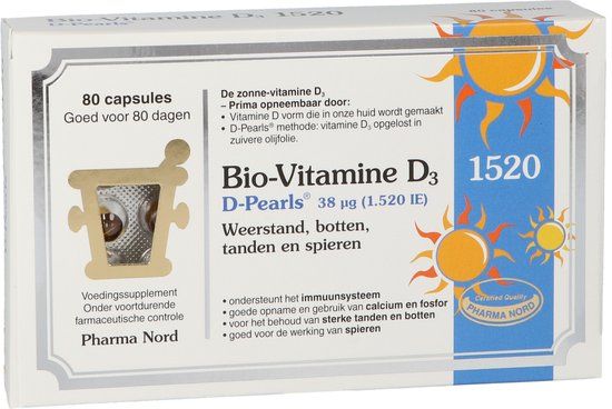 Pharma Nord Bio vitamine D3 38 mcg (80ca) - Vitamine D3 Supplement