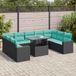 Prolenta Maison Exclusive - Ensemble de salon de jardin 10 pièces avec coussins, rotin synthétique noir