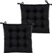 Anna's Collection Coussin de chaise matelassé - 2x - noir - 38 x 38 cm