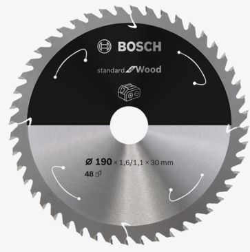 Bosch Standard for Wood Cirkelzaagblad - 190mm - 48 tanden - 1 stuk