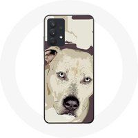 Maniacase Hoesje Samsung Galaxy A32 5G Pitbull Hond Wit