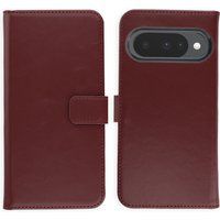 Selencia Echt Leren Bookcase voor de Google Pixel 10 / 10 Pro - Burgundy