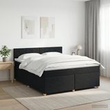 vidaXL Boxspringbed met matras met hoofdeinde Zwart 180 x 200 cm Stof