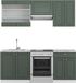 Vicco Fame-Line Unité de cuisine complète – 200 cm sans plan de travail Vert-Or Campagne/Blanc
