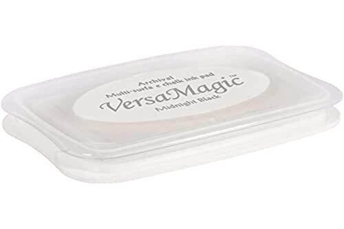 RAYHER Versa Magic Chalk Ink, 29117102, stempelkussen, maat L, wit, 9,9 x 6,8 x 1,9 cm, fluweelachtige krijtlook om te stempelen, voor licht en ook voor donkere papieren