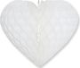 Bellatio Decorations - Decoratie ophang hartje papier - wit - 15 x 18 cm - Bruiloft