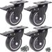 Merkloos Zwaarlast Zwenkwielen / Trolley Wielen voor Meubels - Rubberen Zware Wielen - Heavy Duty Castors /Transportwielen - 650kg
