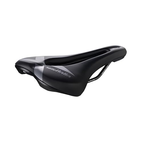 Selle Italia X-Bow Superflow – Enduro en E-bike Zadel met Anatomisch Gat, FeC Lichtmetalen Frame en Schokdempers – Maat L3, Zwart