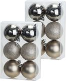 Cosy & Trendy Boules de Noël - 12 pièces - Champagne - 8 cm - Plastique