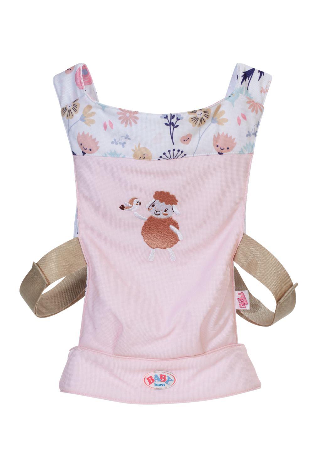 Zapf BABY born Poppendraagzak Roze Bloemenprint