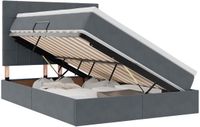 vidaXL Bed met opbergruimte en matras Donkergrijs 140 x 190 cm Fluweel