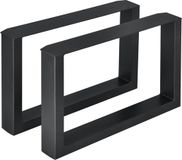 en.casa Stalen onderstel set van 2 U tafelpoot 64x40 cm zwart