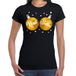 Bellatio Decorations Fout kerst t-shirt zwart met gouden kerst ballen borsten voor dames - kerstkleding / christmas outfit XL