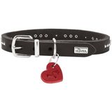 HUNTER Aalborg Hearts Hondenhalsband | Zwart | Softvolrundleer | Studs & Hartdetails | Made in Germany | Maat: 27