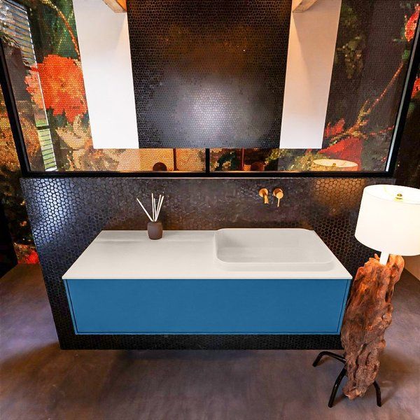 Mondiaz ERIN 120cm badmeubelset Jeans met lade en Linen wastafel