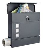 Merkloos / Sans marque Monzana Brievenbus - Inkijkvenster Krantenhouder 37x11x36,5cm - Antraciet