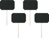 PartyDeco naamkaartjes/plaatskaartjes beschrijfbaar - Bruiloft - zwart - 4x stuks - 11 x 8 cm