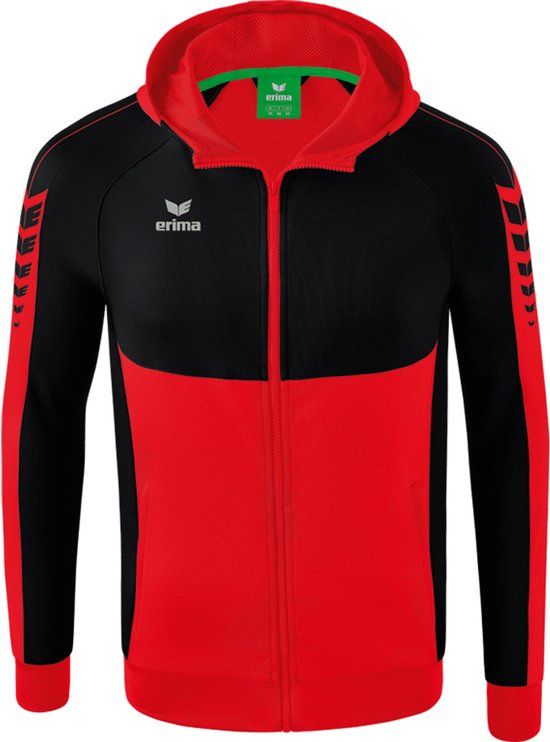 Erima Six Wings Trainingsjack Kinderen - Rood/Zwart Maat 152