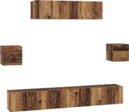 vidaXL Tv-meubelset Oud Hout Bewerkt hout