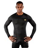 Venum Rashguard G-Fit Compression Shirt L/S Zwart Goud - S