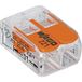WAGO 221-412-1 221 Borne à levier Flexible : 0.14-4 mm² Rigide : 0.2-4 mm² Nombre de pôles : 2 1 pièce(s) Transparent, Orange